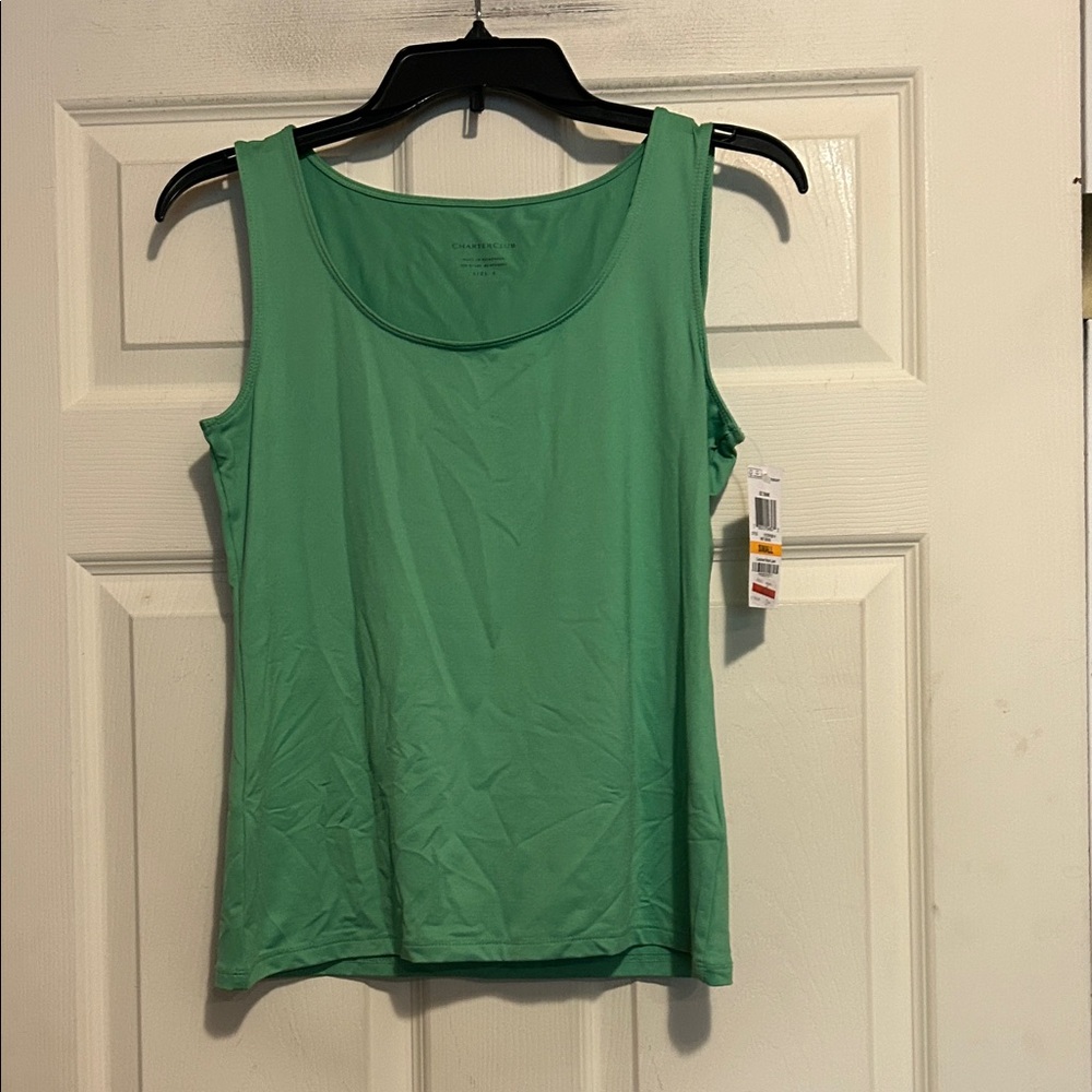 Charter Club Green Tank Top Size Small